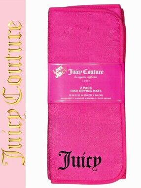 Juicy Couture Home 2-PK Script Logo Dish Drying Mats